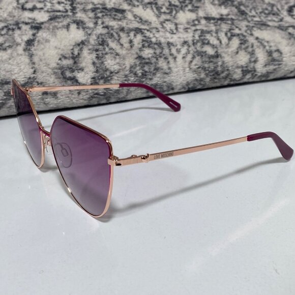 NEW Love Moschino Pink Gradient Lense Cat-Eye Sunglasses Fuchsia Frame - Picture 3 of 6